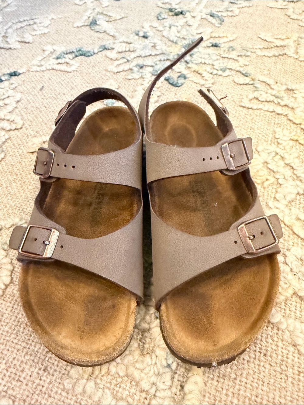 Birkenstock Double Buckle Taupe Leather Sandals
